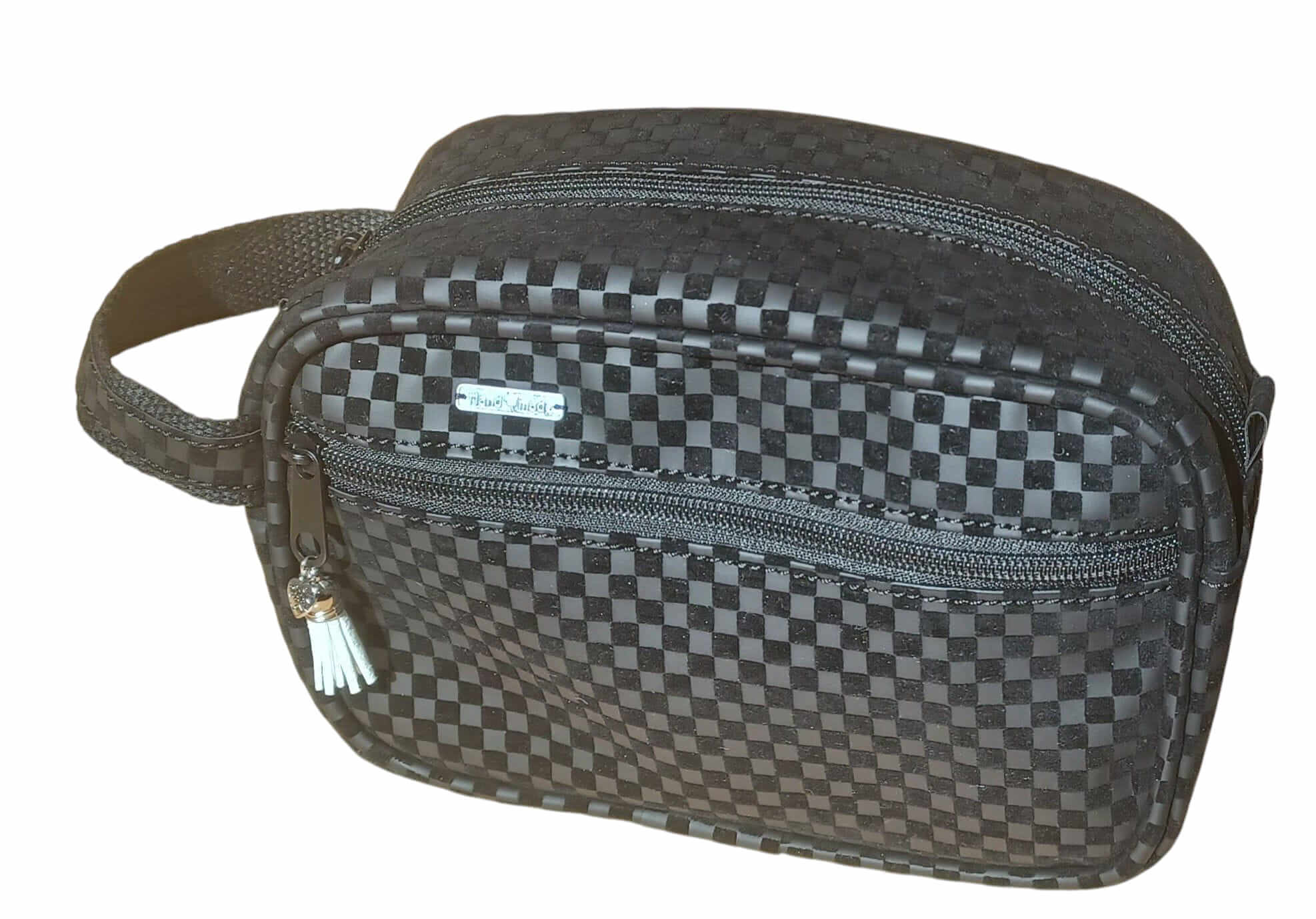 Neceser Planeta - Cuero Cuadrillé Negro